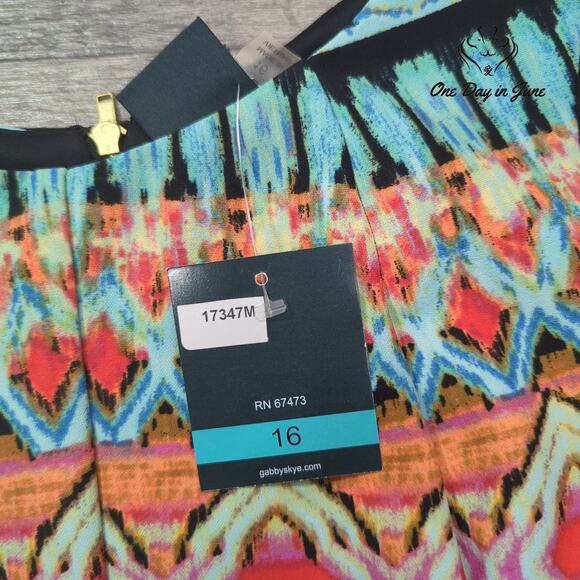 Gabby Style Sleeveless A Line Mini Dress Size 16 - Picture 4 of 7